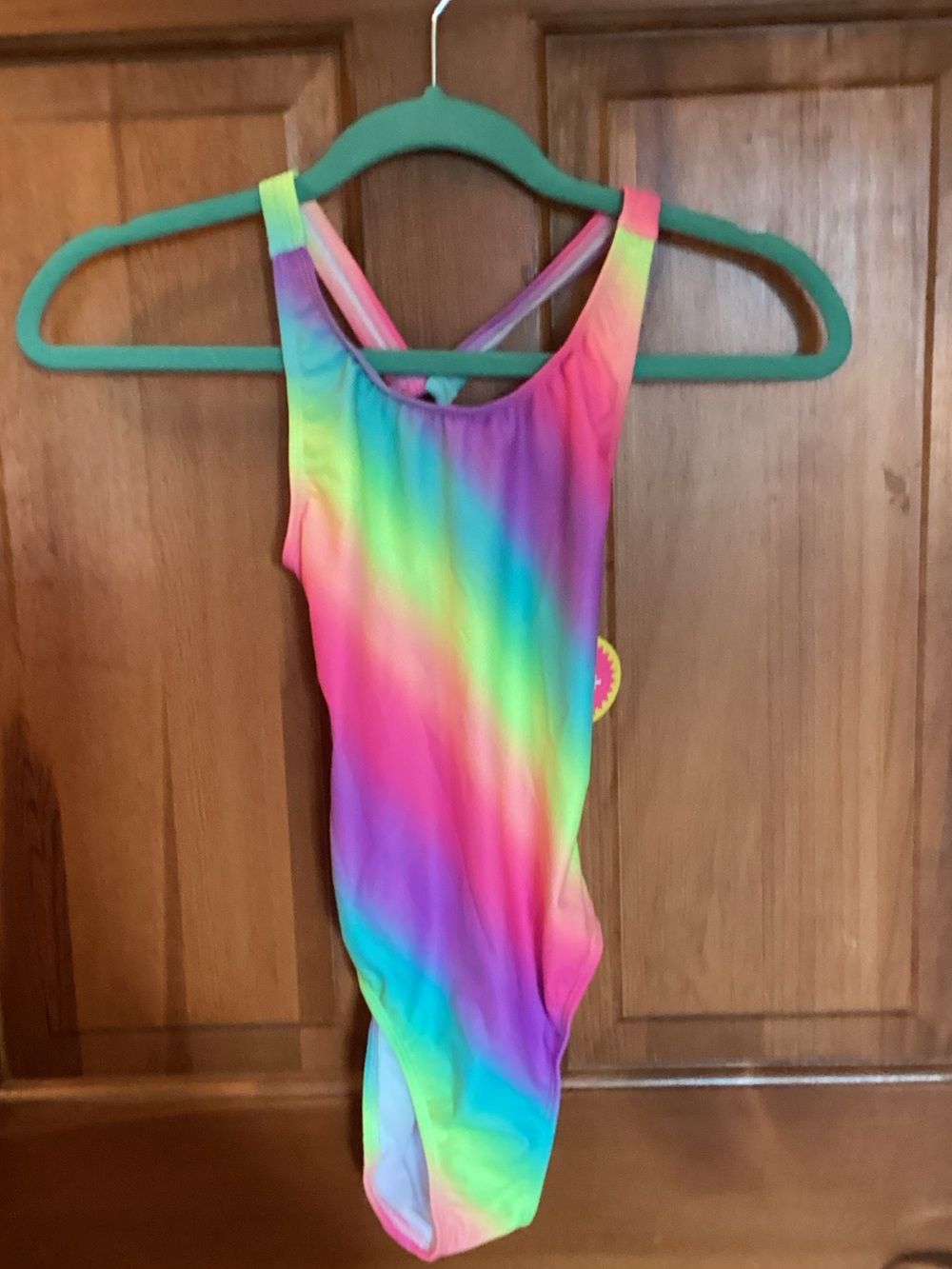 Girls Rainbow Gradient One-Piece Swimsuit - Bright Multicolor